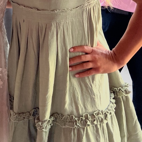 Green Ruffle Hem Dress - Picture 5 of 5
